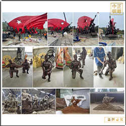 抗日人物銅雕塑鑄造廠家 