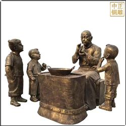 吹糖人景觀人物銅雕塑 吹糖人景觀人物銅雕塑