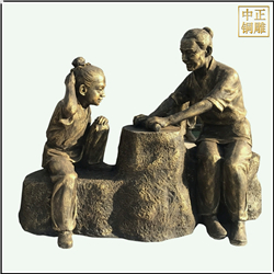 鐵杵磨成針寓言人物雕塑 鐵杵磨成針寓言人物雕塑