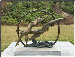 游泳銅雕 游泳銅雕